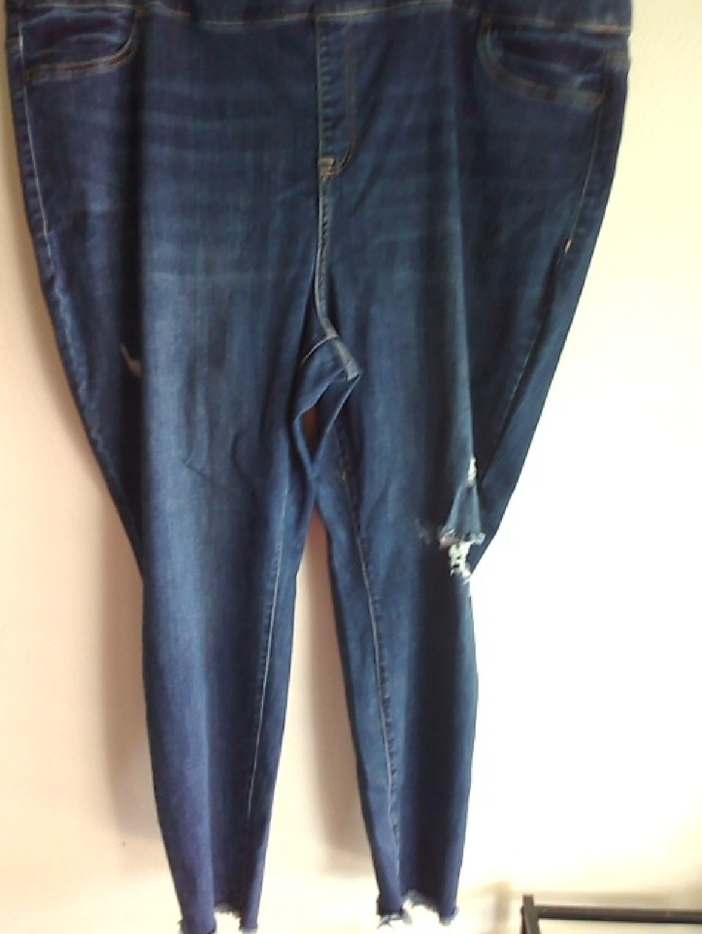 Lane Bryant Dark Blue Women's Skinny Jeans with Distressed Detail